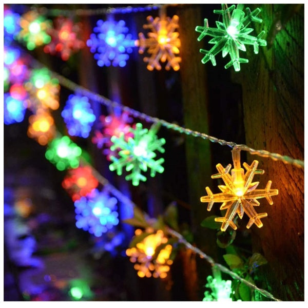 Set 2 Instalatii led fulgi de zapada colorati 4m 20 led- 8 m total