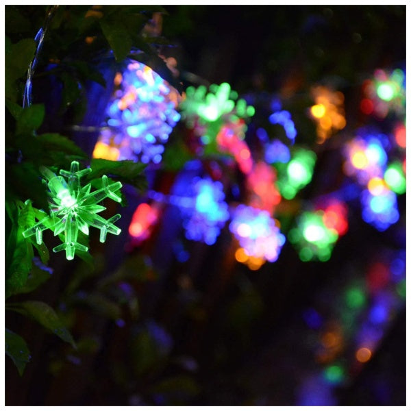 Set 2 Instalatii led fulgi de zapada colorati 4m 20 led- 8 m total
