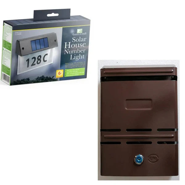 Numar de casa solar + Cutie postala, metalica