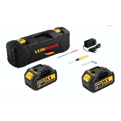 Drujba electrica LEIHMANN lama 30CM cu 2 acumulatori 24V 5AH galben cu negru