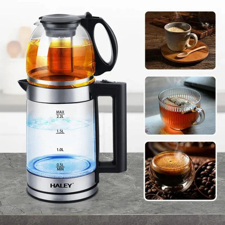 Set Fierbator Electric + Ceainic, capacitate 2.2L si 0.8L, Putere 1500W