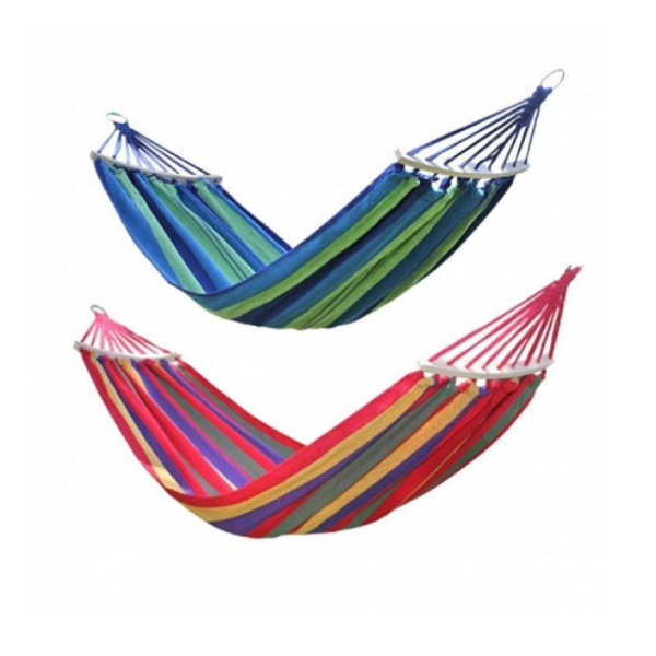 Set 2x hamac colorat cu bare din lemn, 200x80 cm