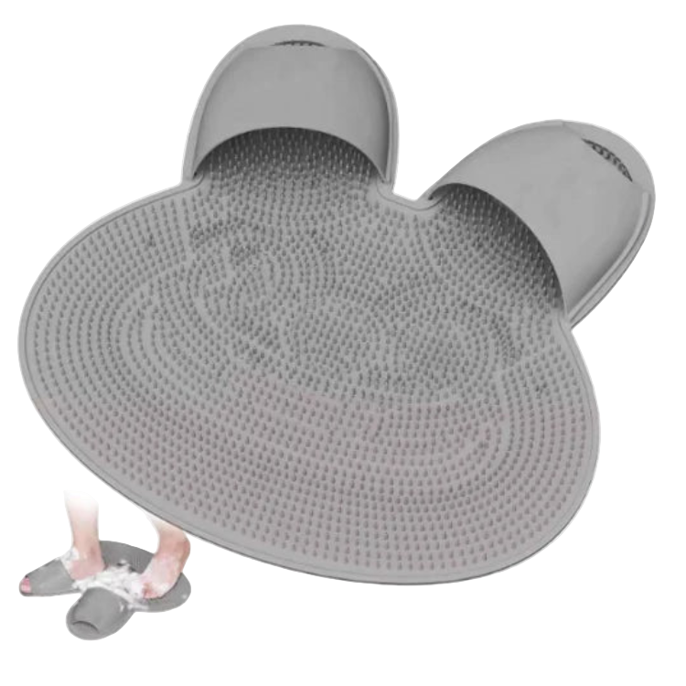 Covoras din silicon pentru dus, forma iepuras, masaj picioare, curatare, 45x45 cm