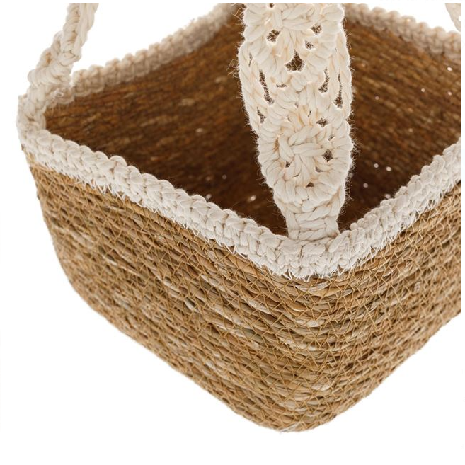 Masca Ghiveci Flori Suspendata Patrata Macrame 18x18x14cm