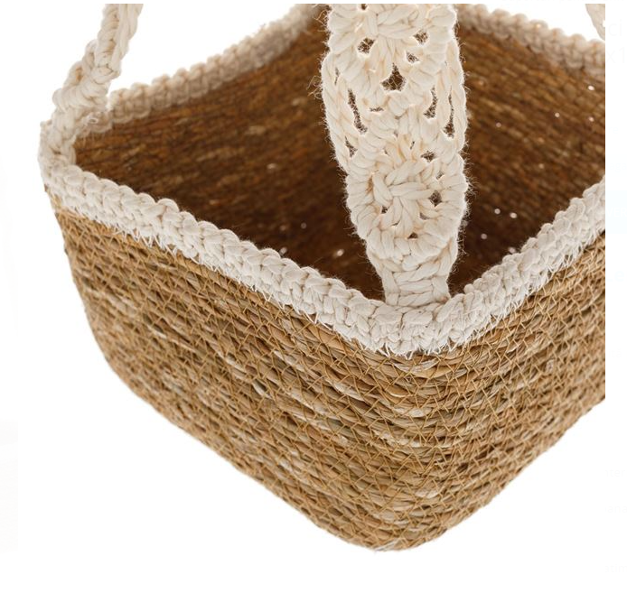 Masca Ghiveci Flori Suspendata Patrata Macrame 18x18x14cm