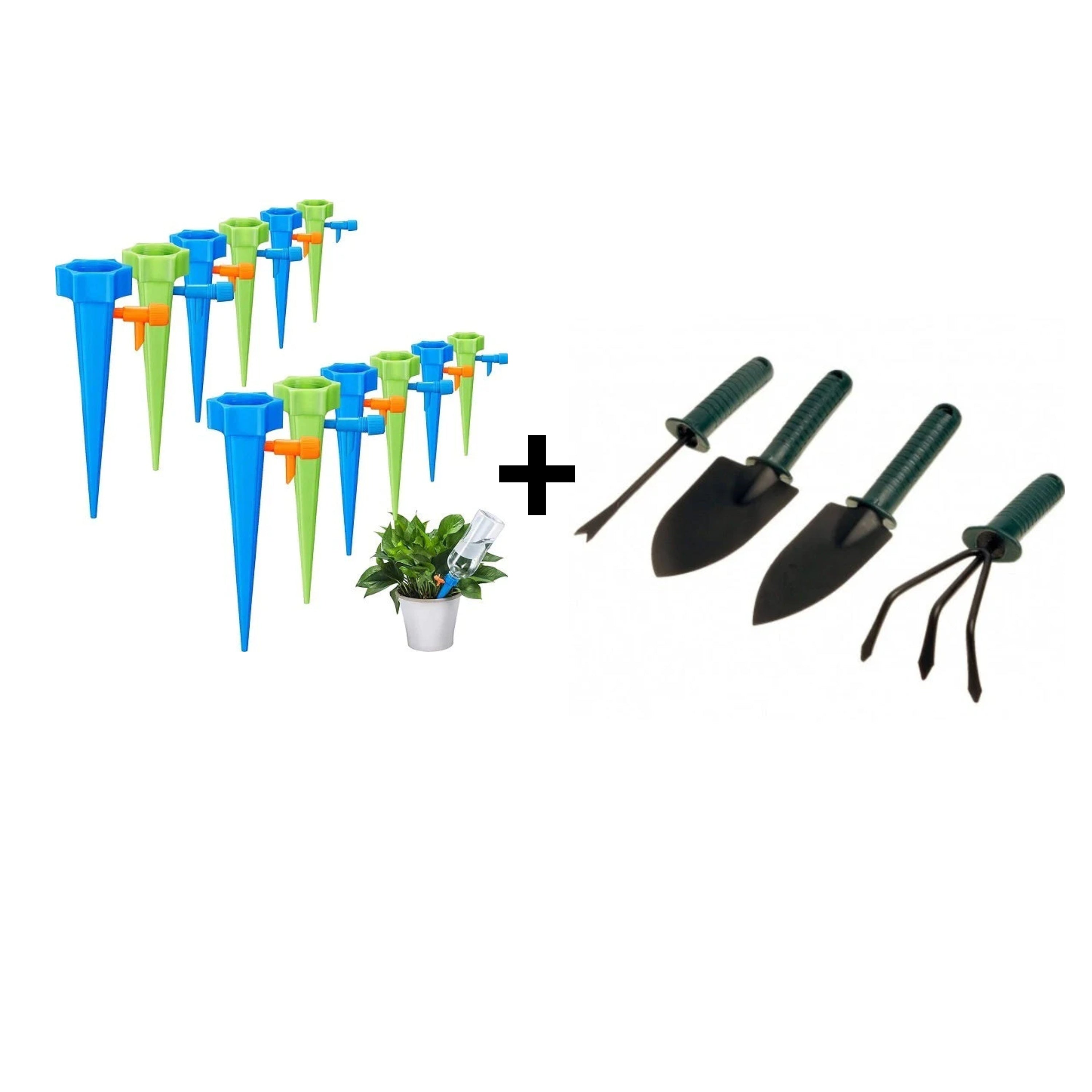 Set 24 picuratoare pentru ghiveci + Set 4 unelte pentru gradinarit