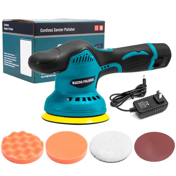 Aparat Polish Auto, 2 Acumulatori 12V, fara fir, portabil, 2500-5000 Rpm, 8 Viteze