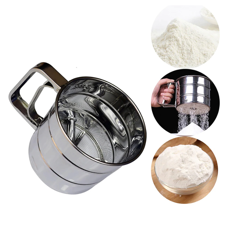 Sita faina/zahar, Inox, Capacitate 375 g, Argintiu