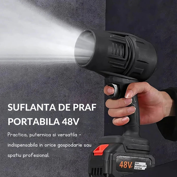Suflanta portabila,cu 2 acumulatori de 48 v,culoare negru