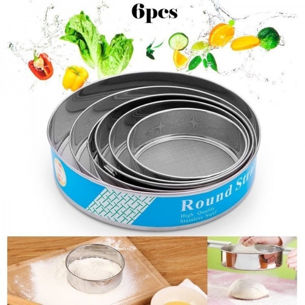 Set 6 site cernut pentru malai/faina/zahar pudra