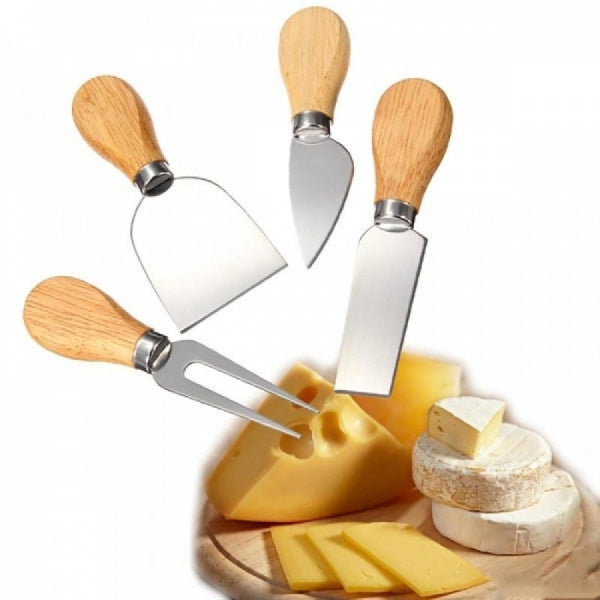 Set 6 unelte pentru branzeturi, maner lemn