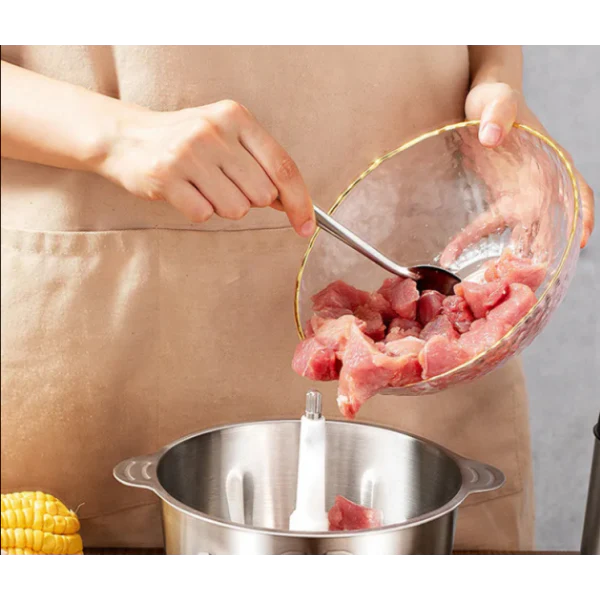 Tocator electric capacitate bol 3L, pentru carne si legume, 4 lame inox, 2 viteze