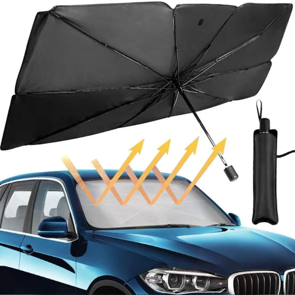 Pachet auto: Ventilator auto dublu, 10W + Parasolar tip umbrela