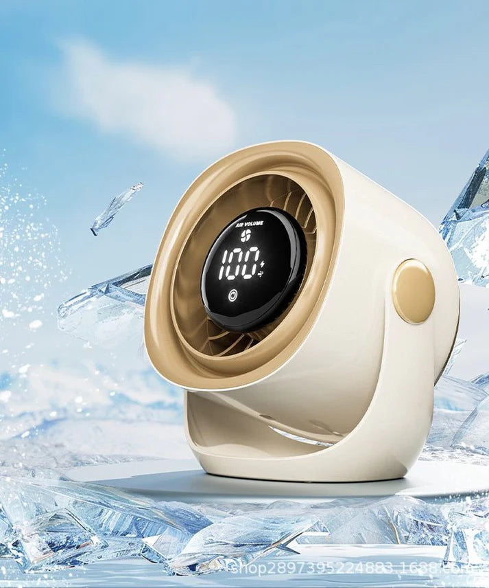 Ventilator de birou și de perete cu viteze reglabile, cu afișaj digital și lumină ambientală